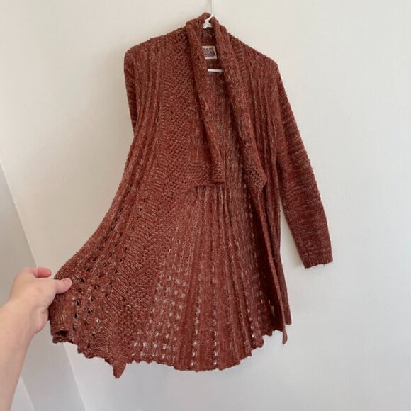 ROSIE NEIRA ANTHROPOLOGIE Alldays Cardigan Rust Brown Red Long Sweater NO BUTTON - Picture 9 of 15